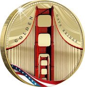 Samoa Half Dollar (Golden Gate Bridge) GOLDEN GATE BRIDGE coin reverse Samoa Half Dollar (Golden Gate Bridge) GOLDEN GATE BRIDGE coin reverse