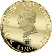 Samoa Half Dollar (Great Lakes) HALF DOLLAR 2023 CHARLES III SAMOA DT coin obverse Samoa Half Dollar (Great Lakes) HALF DOLLAR 2023 CHARLES III SAMOA DT coin obverse