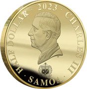 Samoa Half Dollar (Mount Rushmore) HALF DOLLAR 2023 CHARLES III SAMOA DT coin obverse