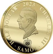 Samoa Half Dollar (Statue of Liberty) HALF DOLLAR 2023 CHARLES III SAMOA DT coin obverse