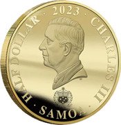 Samoa Half Dollar (Yellowstone National Park) HALF DOLLAR 2023 CHARLES III SAMOA DT coin obverse Samoa Half Dollar (Yellowstone National Park) HALF DOLLAR 2023 CHARLES III SAMOA DT coin obverse