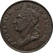 Canada Halfpenny (Token. George IV Counterfeit) PROVINCE OF NOVA SCOTIA coin obverse Canada Halfpenny (Token. George IV Counterfeit) PROVINCE OF NOVA SCOTIA coin obverse