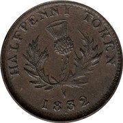 Canada Halfpenny (Token. George IV Counterfeit) HALFPENNY TOKEN 1832 coin reverse Canada Halfpenny (Token. George IV Counterfeit) HALFPENNY TOKEN 1832 coin reverse
