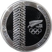 New Zealand One Dollar (Paris Olympics) ONE DOLLAR PARIS 2024 OLYMPIC GAMES NZ TEAM coin reverse