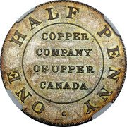 Canada One Half Penny (George III Copper Company of Upper Canada. Pattern) ONE HALF PENNY COPPER COMPANY OF UPPER CANADA coin obverse Canada One Half Penny (George III Copper Company of Upper Canada. Pattern) ONE HALF PENNY COPPER COMPANY OF UPPER CANADA coin obverse