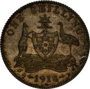 Australia One Shilling (George V Half Silver Pattern) ONE SHILLING ADVANCE AUSTRALIA 1918 M coin reverse Australia One Shilling (George V Half Silver Pattern) ONE SHILLING ADVANCE AUSTRALIA 1918 M coin reverse