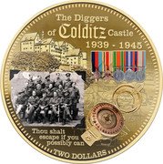 Niue Two Dollars The Diggers of Colditz Castle 2024  Proof THE DIGGERS OF COLDITZ CASTLE 1939 - 1945 THOU SHALT ESCAPE IF YOU POSSIBLY CAN TWO DOLLARS coin reverse Niue Two Dollars The Diggers of Colditz Castle 2024  Proof THE DIGGERS OF COLDITZ CASTLE 1939 - 1945 THOU SHALT ESCAPE IF YOU POSSIBLY CAN TWO DOLLARS coin reverse