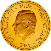 Niue Two Dollars (The Lion King. Mufasa and Simba) CHARLES III NIUE TWO DOLLARS JC 2024 coin obverse Niue Two Dollars (The Lion King. Mufasa and Simba) CHARLES III NIUE TWO DOLLARS JC 2024 coin obverse