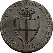 UK 1/2 Penny (Middlesex. William Williams) FEAR GOD AND HONOUR THE KING 1795 coin reverse UK 1/2 Penny (Middlesex. William Williams) FEAR GOD AND HONOUR THE KING 1795 coin reverse