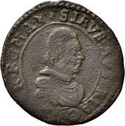 Italy 1/2 Soldo (Siro d'Autriche prince de Correggio) SIRVS AVSTRIACVS SACR ROMAN coin obverse Italy 1/2 Soldo (Siro d'Autriche prince de Correggio) SIRVS AVSTRIACVS SACR ROMAN coin obverse