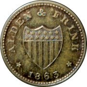 USA 1 Cent (Alden and Frink) ALDEN & FRINK 1863 coin obverse USA 1 Cent (Alden and Frink) ALDEN & FRINK 1863 coin obverse