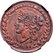 USA 1 Cent (Bentonian Currency Mint Drop. Token) E PLURIBUS UNUM 1841 coin obverse USA 1 Cent (Bentonian Currency Mint Drop. Token) E PLURIBUS UNUM 1841 coin obverse