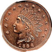 USA 1 Cent (Civil War Merchant Token. A.W. Copland Steam Bakery Detroit, Michigan) LIBERTY 1864 coin reverse USA 1 Cent (Civil War Merchant Token. A.W. Copland Steam Bakery Detroit, Michigan) LIBERTY 1864 coin reverse