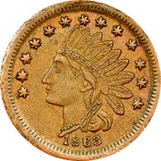 USA 1 Cent (Civil War Merchant Token. Blindbury's Hotel Detroit. Michigan) LIBERTY 1863 coin reverse USA 1 Cent (Civil War Merchant Token. Blindbury's Hotel Detroit. Michigan) LIBERTY 1863 coin reverse