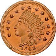 USA 1 Cent (Civil War Merchant Token. Gentsch Wine and Beer Cincinnati) LIBERTY 1863 coin reverse USA 1 Cent (Civil War Merchant Token. Gentsch Wine and Beer Cincinnati) LIBERTY 1863 coin reverse