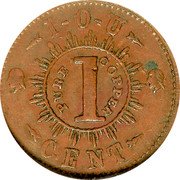 USA 1 Cent Civil War Merchant Token. Washington Restaurant New York ND (1861-1865)  IOU 1 PURE COPPER CENT coin reverse USA 1 Cent Civil War Merchant Token. Washington Restaurant New York ND (1861-1865)  IOU 1 PURE COPPER CENT coin reverse