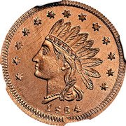 USA 1 Cent (Civil War Merchant Token. Yankee Smith's Saloon Detroit. Michigan) LIBERTY 1864 coin reverse USA 1 Cent (Civil War Merchant Token. Yankee Smith's Saloon Detroit. Michigan) LIBERTY 1864 coin reverse