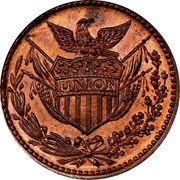 USA 1 Cent (Civil War Token. Army and Navy. Shield) UNION coin obverse USA 1 Cent (Civil War Token. Army and Navy. Shield) UNION coin obverse