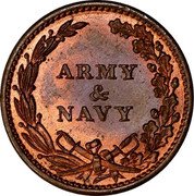 USA 1 Cent (Civil War Token. Army and Navy. Shield) ARMY & NAVY coin reverse USA 1 Cent (Civil War Token. Army and Navy. Shield) ARMY & NAVY coin reverse