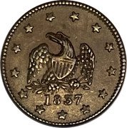 USA 1 Cent Hard Times Merchant Token. Maycock Pencil Case Mfr New York 1837  1837 coin obverse USA 1 Cent Hard Times Merchant Token. Maycock Pencil Case Mfr New York 1837  1837 coin obverse