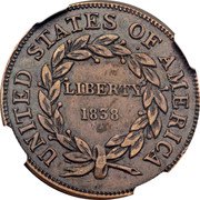 USA 1 Cent (Hard Times Token. Am I Not a Man and a Brother) UNITED STATES OF AMERICA LIBERTY 1838 coin reverse USA 1 Cent (Hard Times Token. Am I Not a Man and a Brother) UNITED STATES OF AMERICA LIBERTY 1838 coin reverse
