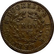 USA 1 Cent (Hard Times Token. Bucklin's Book Keeping Troy. New York) BUCKLIN'S BOOK KEEPING TROY coin obverse USA 1 Cent (Hard Times Token. Bucklin's Book Keeping Troy. New York) BUCKLIN'S BOOK KEEPING TROY coin obverse
