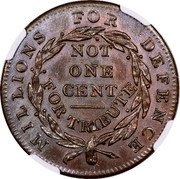 USA 1 Cent (Liberty. Millions For Defence Token) MILLIONS IN DEFENCE NOT ONE CENT FOR TRIBUTE coin reverse USA 1 Cent (Liberty. Millions For Defence Token) MILLIONS IN DEFENCE NOT ONE CENT FOR TRIBUTE coin reverse