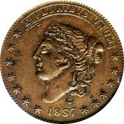 USA One Cent Token. Hard Times. Millions For Defence Not For One Cent 1837  E PLURIBUS UNUM 1837 coin obverse USA One Cent Token. Hard Times. Millions For Defence Not For One Cent 1837  E PLURIBUS UNUM 1837 coin obverse
