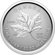 Canada 1 Dollar (60th Anniversary of Canada’s Flagl Maple Leaf) MC 9999 1965 2025 CANADA FINE SILVER 1/20 OZ ARGENT PUR coin reverse Canada 1 Dollar (60th Anniversary of Canada’s Flagl Maple Leaf) MC 9999 1965 2025 CANADA FINE SILVER 1/20 OZ ARGENT PUR coin reverse
