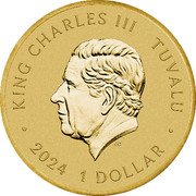 Tuvalu 1 Dollar 85th Anniversary of Marvel 2024 Stamp and Coin Cover KING CHARLES III TUVALU JC 2024 1 DOLLAR coin obverse Tuvalu 1 Dollar 85th Anniversary of Marvel 2024 Stamp and Coin Cover KING CHARLES III TUVALU JC 2024 1 DOLLAR coin obverse