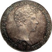 Italy 1 Francescone (Leopold II) LEOPOLDVS II D G P I A P R H ET B A A MAGN DVX ETR P.C. coin obverse Italy 1 Francescone (Leopold II) LEOPOLDVS II D G P I A P R H ET B A A MAGN DVX ETR P.C. coin obverse