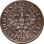 Poland 1 Grosz (Obverse Trial) 1923 RZECZPOSPOLITA POLSKA J W coin obverse Poland 1 Grosz (Obverse Trial) 1923 RZECZPOSPOLITA POLSKA J W coin obverse