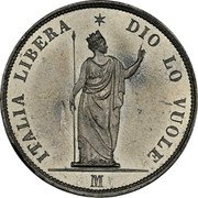 Italy 1 Lira (Lombardy Pattern) ITALIA LIBERA DIO LO VUOLE M coin reverse Italy 1 Lira (Lombardy Pattern) ITALIA LIBERA DIO LO VUOLE M coin reverse