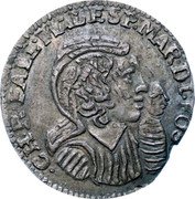Italy 1 Luigino (Cristina Pallavicini Malaspina) CHR PALL MALESP MAR DI FOS coin obverse Italy 1 Luigino (Cristina Pallavicini Malaspina) CHR PALL MALESP MAR DI FOS coin obverse