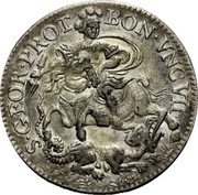 Italy 1 Luigino (Genoa Coinage. Saint George) S GEOR PROT BON VNC VII coin reverse Italy 1 Luigino (Genoa Coinage. Saint George) S GEOR PROT BON VNC VII coin reverse