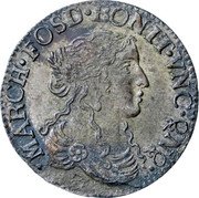 Italy 1 Luigino (Maria Maddalena Imitation de Dombes. Shield) MARCH FOSD BONIT VNC QNQ coin obverse Italy 1 Luigino (Maria Maddalena Imitation de Dombes. Shield) MARCH FOSD BONIT VNC QNQ coin obverse