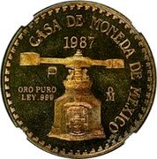 Mexico 1 Onza (Fifth anniversary of the birth of the North American panda Tohui Pattern) CASA DE MONEDA DE MEXICO 1987 P ORO PURO LEY .999 MO coin obverse Mexico 1 Onza (Fifth anniversary of the birth of the North American panda Tohui Pattern) CASA DE MONEDA DE MEXICO 1987 P ORO PURO LEY .999 MO coin obverse
