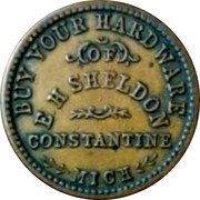 USA 1 Penny (Buy Your Hardware of E. H. Sheldon Constantine. Michigan) BUY YOUR HARDWARE OF E. H. SHELDON CONSTANTINE MICH. coin reverse USA 1 Penny (Buy Your Hardware of E. H. Sheldon Constantine. Michigan) BUY YOUR HARDWARE OF E. H. SHELDON CONSTANTINE MICH. coin reverse