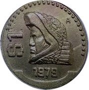 Mexico 1 Peso (Pattern. Guerrero Aguila. Uniface with Mintmark) $1 1979 M coin obverse Mexico 1 Peso (Pattern. Guerrero Aguila. Uniface with Mintmark) $1 1979 M coin obverse