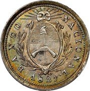 Argentina 1 Real (Rio de la Plata Pattern) KM# Pn7 BANCO NACIONAL 1827 coin obverse