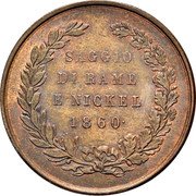Italy 1 Saggio (Victor Emmanuel II Pattern) SAGGIO DI RAME E NICKEL 1860 coin reverse Italy 1 Saggio (Victor Emmanuel II Pattern) SAGGIO DI RAME E NICKEL 1860 coin reverse