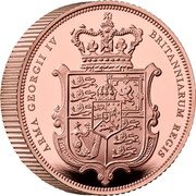 UK 1 Sovereign 200th Anni. of Jean Baptiste Merlen’s Shield Design 2024 Proof ARMA GEORGII IV BRITANNIARUM REGIS coin reverse UK 1 Sovereign 200th Anni. of Jean Baptiste Merlen’s Shield Design 2024 Proof ARMA GEORGII IV BRITANNIARUM REGIS coin reverse