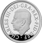 UK 1 Sovereign St. George 2025  Proof CHARLES III DEI GRA REX FID DEF MJ coin obverse UK 1 Sovereign St. George 2025  Proof CHARLES III DEI GRA REX FID DEF MJ coin obverse