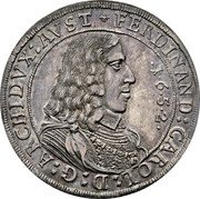 Austria 1 Thaler (Ferdinand Karl) FERDINAND:CAROL:D:G:ARCHIDVX AVST 1 6 5 2 coin obverse Austria 1 Thaler (Ferdinand Karl) FERDINAND:CAROL:D:G:ARCHIDVX AVST 1 6 5 2 coin obverse