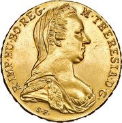 Austria 1 Thaler (Maria Theresia Posthumous. Pattern) M THERESIA D G R IMP HU BO REG S F coin obverse Austria 1 Thaler (Maria Theresia Posthumous. Pattern) M THERESIA D G R IMP HU BO REG S F coin obverse