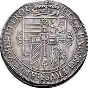 Austria 1 Thaler Maximilian III ND (1604-1606)  ET:CARN MAG:PRUSS AD:COMES:HAB:ET:TIRO coin reverse Austria 1 Thaler Maximilian III ND (1604-1606)  ET:CARN MAG:PRUSS AD:COMES:HAB:ET:TIRO coin reverse