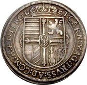 Austria 1 Thaler (Maximilien III Hall) ET:CARN:MAG:PRVSS:AD:COM:H:ET:TIROL: coin reverse Austria 1 Thaler (Maximilien III Hall) ET:CARN:MAG:PRVSS:AD:COM:H:ET:TIROL: coin reverse