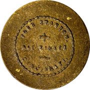 USA 10 Cents (Civil War Sutler Token. John Stanton 27th Reg Illinois Vols) JOHN STANTON DIE SINKER CINCINNATI coin reverse USA 10 Cents (Civil War Sutler Token. John Stanton 27th Reg Illinois Vols) JOHN STANTON DIE SINKER CINCINNATI coin reverse