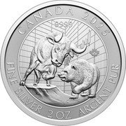 Canada 10 Dollars (Bull and Bear) CANADA 2025 FINE SILVER 2 OZ ARGENT PUR 9999 JC coin reverse Canada 10 Dollars (Bull and Bear) CANADA 2025 FINE SILVER 2 OZ ARGENT PUR 9999 JC coin reverse