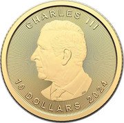 Canada 10 Dollars (Charles III. Maple Leaf) CHARLES III 10 DOLLARS 2024 SR coin obverse